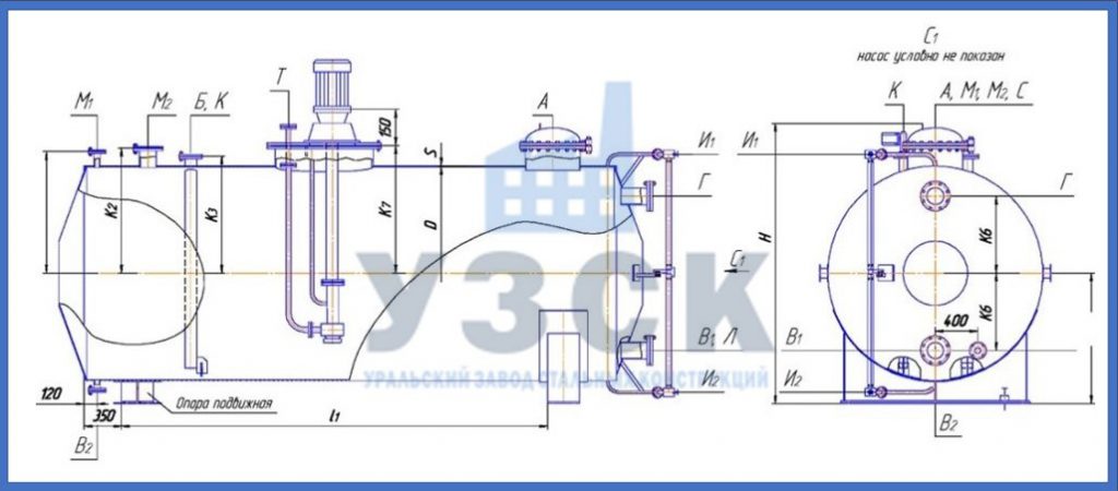 Чертеж емкости ГКК в Ярославле